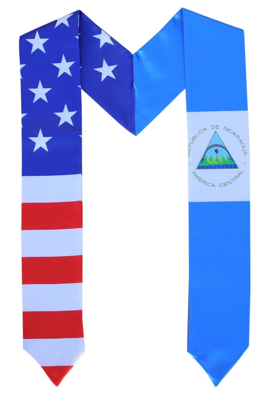 8817 Graduation Combo USA Country Flag Stole Sash Scarf Graduate Pride D
